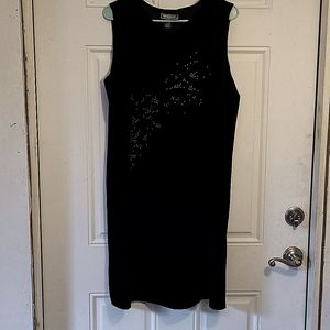 (NWOT) Black Velvet Sleeveless Dress